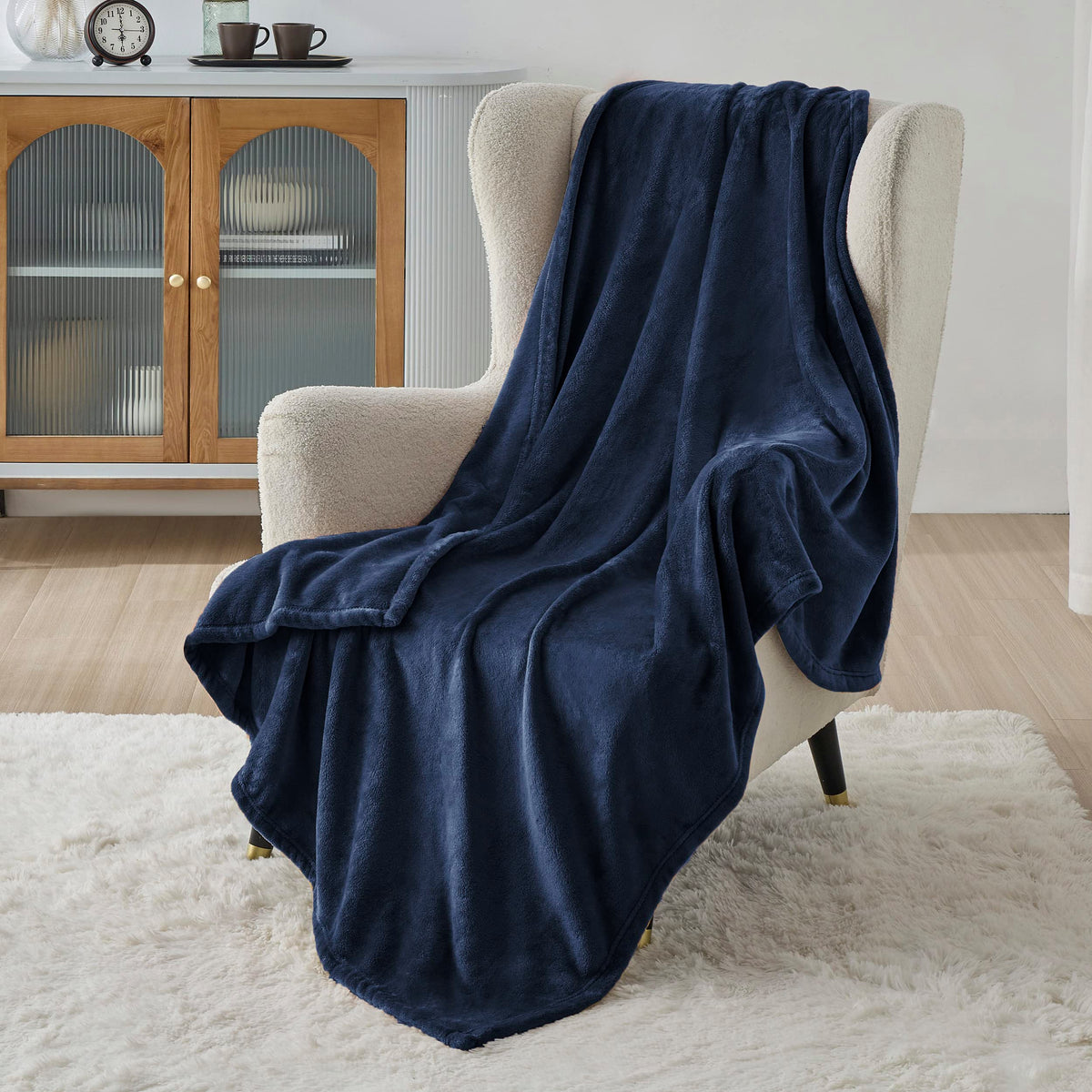 Bedsure Fleece Blanket Twin Blanket Navy Blue - 300Gsm Soft Lightweight Plush Cozy Twin Blankets For Bed, Sofa, Couch, Travel, C