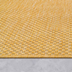 Solid Outdoor Rug For Patio Or Balcony Waterproof In Mottled Yellow, Size: 2'8' X 4'11'