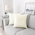 Nini All Decorative Throw Pillow Covers Velvet Soft For Couch Sofa Bedroom Living Roomg Outdoor Pack Of 2 20X20 Inch Cream White
