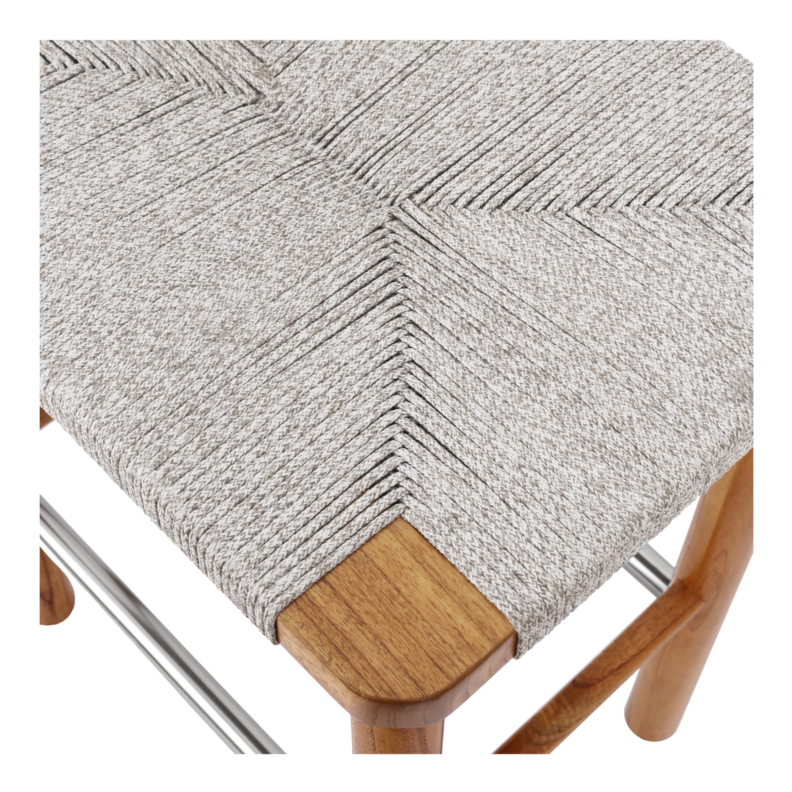 New Pacific Direct Elio Wood Counter Stool w/Rope