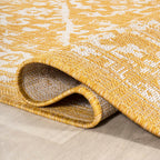 Jonathan Y Smb104A-28 Malta Bohemian Medallion Textured Weave Indoor Outdoor -Area Rug, Coastal, Traditional, Transitional Easy-Cleaning,Bedroom,Kitchen,Backyard,Patio,Non Shedding, Red/Taupe, 2 X 8