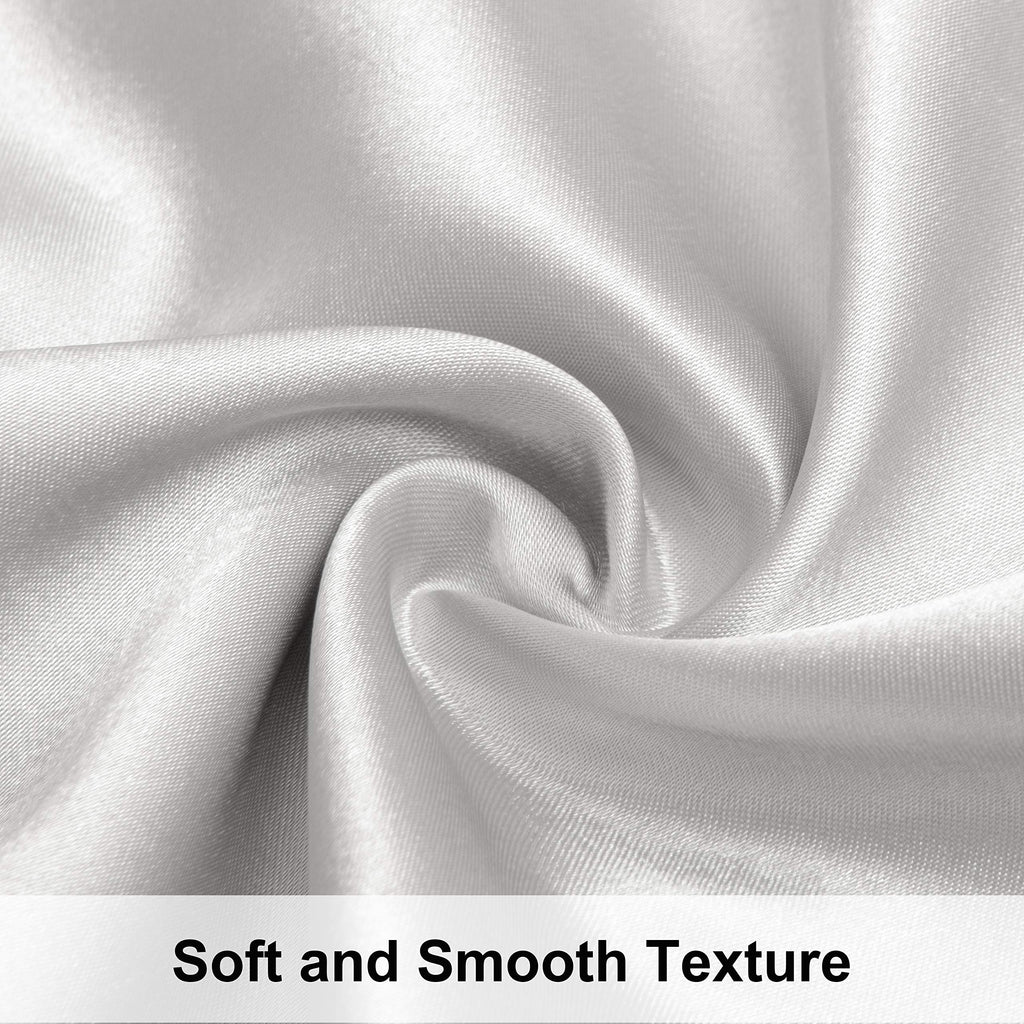 Ntbay 2 Pack Satin Queen Pillowcases For Hair And Skin, Luxurious And Silky Pillow Cases With Envelope Closure, 20X30 Inches, Silver Grey
