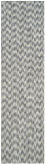 Safavieh Courtyard Collection 2'3' X 16' Grey/Navy Cy8022 Indoor/ Outdoor Patio Backyard Mudroom Runner Rug