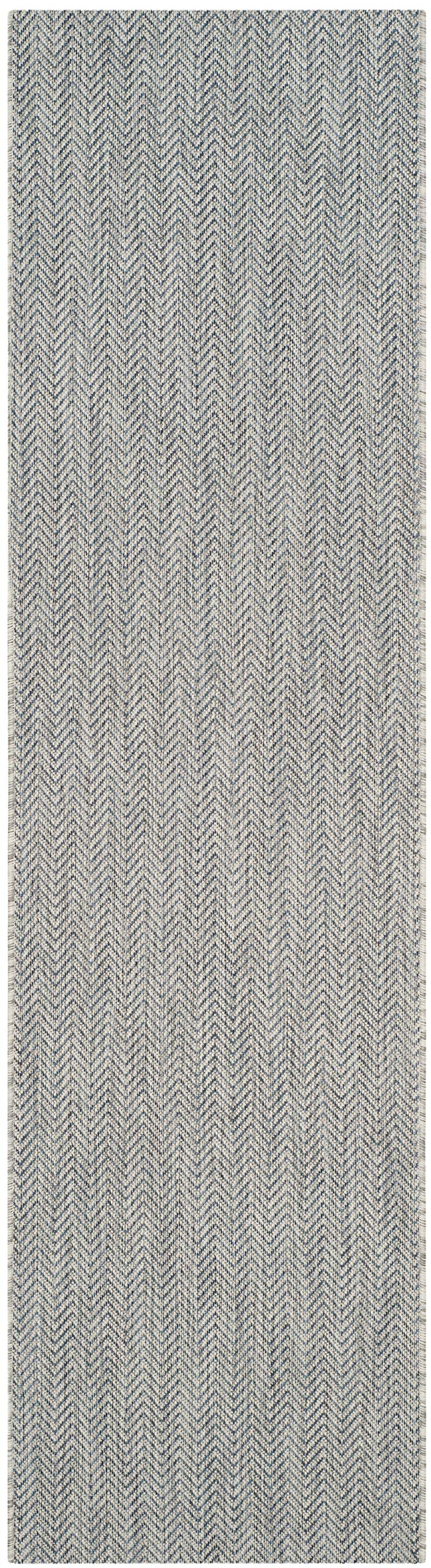 Safavieh Courtyard Collection 2'3' X 18' Grey/Navy Cy8022 Indoor/ Outdoor Patio Backyard Mudroom Runner Rug