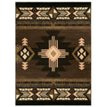 YHSF South West Native American Area Rug C318 (Chocolate Brown, 5 Feet x 7 Feet)