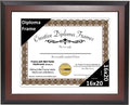 Creative Picture Frames 16x20 Mahogany Finish Diploma Frame with White Matting Holds 16 by 20-inch Documents with Glass and inst