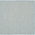 Nourison Courtyard Indoor/Outdoor Ivory/Aqua 4' X Square Area Rug, Easy Cleaning, Non Shedding, Bed Room, Living Room, Dining Ro