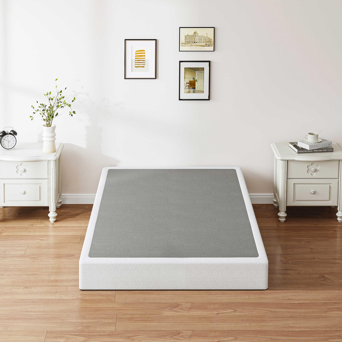 ZIYOO Twin Box Spring and Cover 9 Inch High Profile Metal Boxspring, Easy Assembly,Mattress Foundation/Heavy Duty Metal Steel St