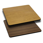 Flash Furniture Glenbrook 30'' Square Table Top with Natural or Walnut Reversible Laminate Top