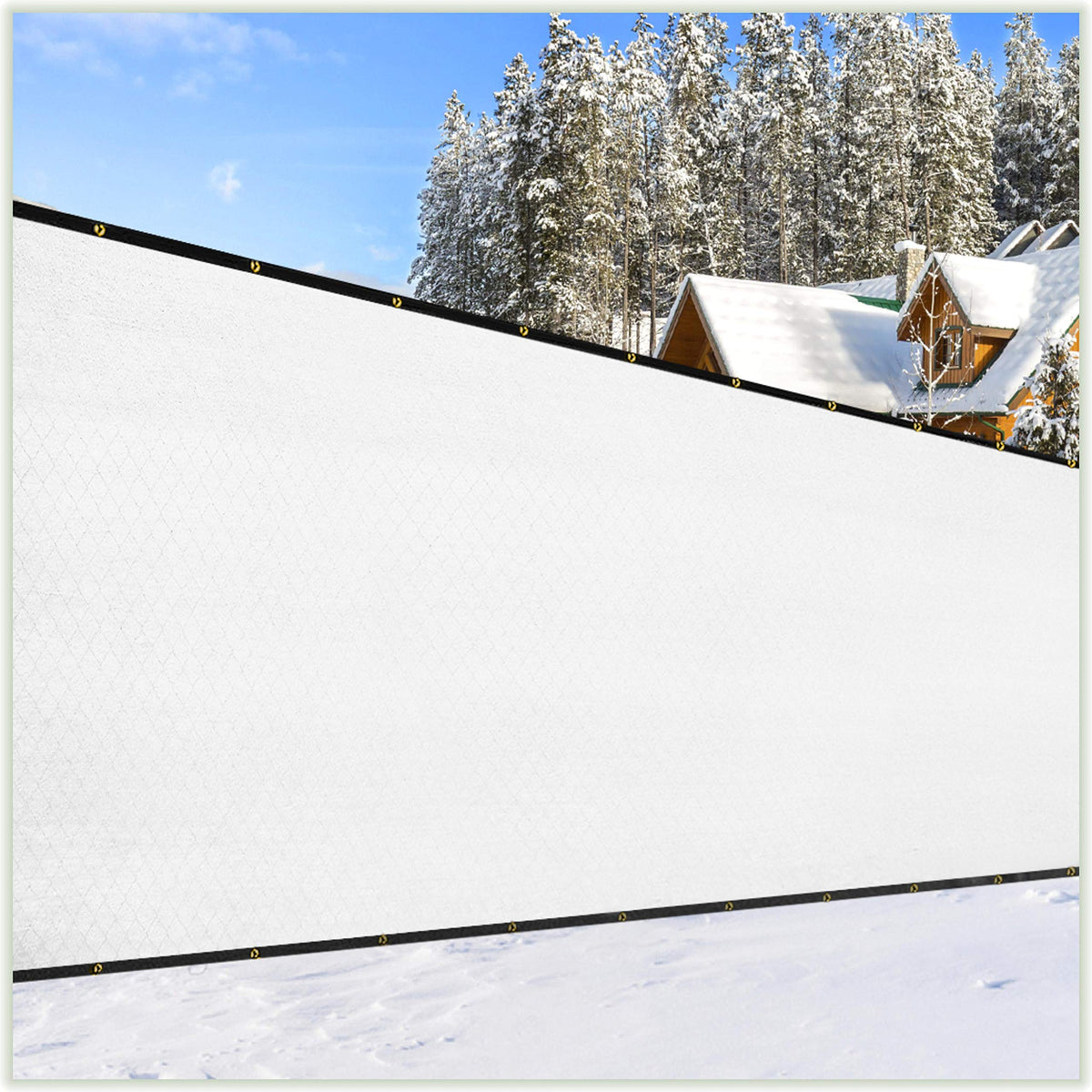 Colourtree Customized Size Fence Screen Privacy Screen White 6 X 28 - Commercial Grade 170 Gsm - Heavy Duty - 3 Years Warranty -