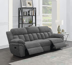 Coaster Bahrain Upholstered Modern Chenille Motion Sofa in Charcoal