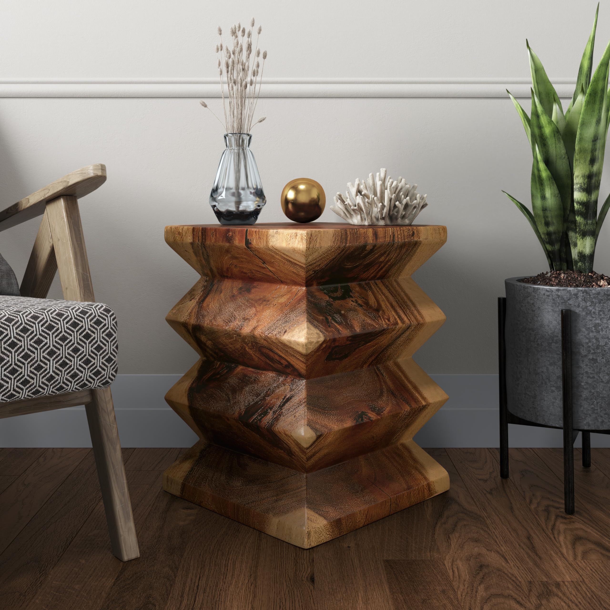 Npd Furniture And More Elsie Trembesi, Natural Side/End Table