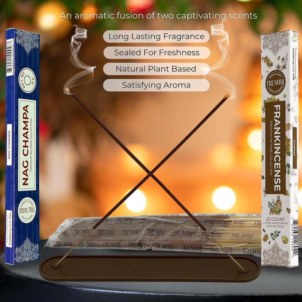 Trumiri Incense Sticks - Combo Pack Of 35 Insence-Sticks - 15 Nag Champa + 20 Frankincense - Insenses - Insents - Incents - Insc
