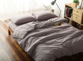 F.Y.Dreams 100% Washed Cotton Duvet Cover For Weighted Blanket 80X87 Inches With 8 Ties, Zipper On Long Side/Purple Bean Paste/J