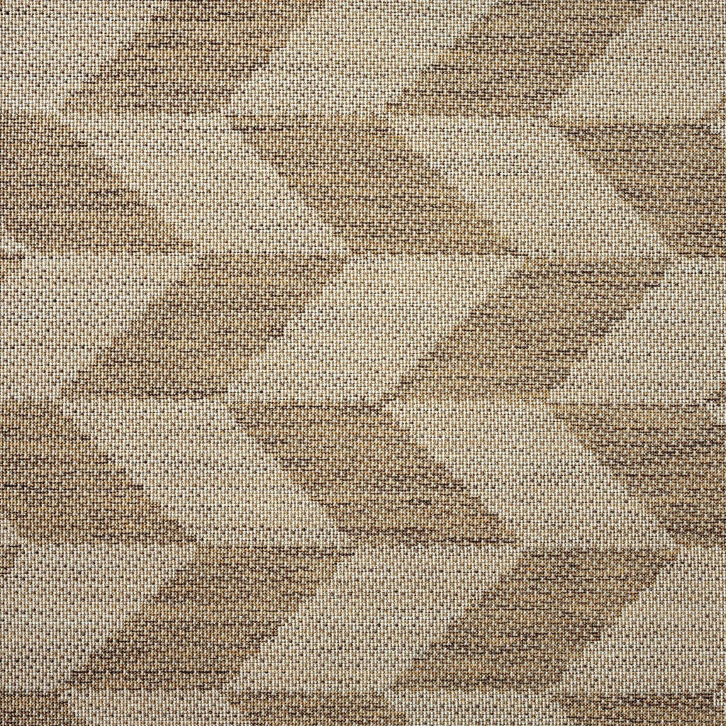 Nicole Miller New York Patio Country Calla Contemporary Herringbone Indoor/Outdoor Area Rug, Brown/Beige, 6'6'X9'2'