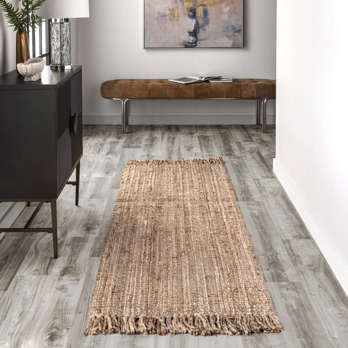 Nuloom Daniela Farmhouse Chunky Jute Runner Rug, 2 6 X 6, Natural