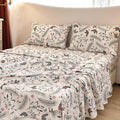 Micoral King Size Sheets Set, 4-Piece Printed Bed Sheets, 16' Deep Pocket, Ultra Soft & Cooling Sheet, Oeko-Tex Certified, Beig