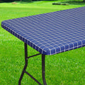 Spotjoy Rectangle Table Cloth, Elastic Fitted Flannel Backed Plastic Table Covers, Waterproof Vinyl Tablecloths For Picnic, Camp