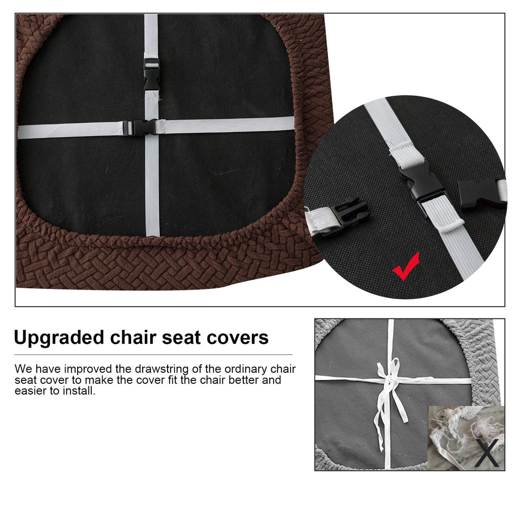 Genina Seat Covers For Dining Room Chair Seat Slipcovers Kitchen Chair Covers (Chocolate, 2 Pcs)