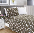 Elegant Comfort 6-Piece Quatrefoil Printed Deep Pocket Bed Sheet Set, Luxurious Silky 1500 Thread Count Bed Sheet Set Ultra Soft