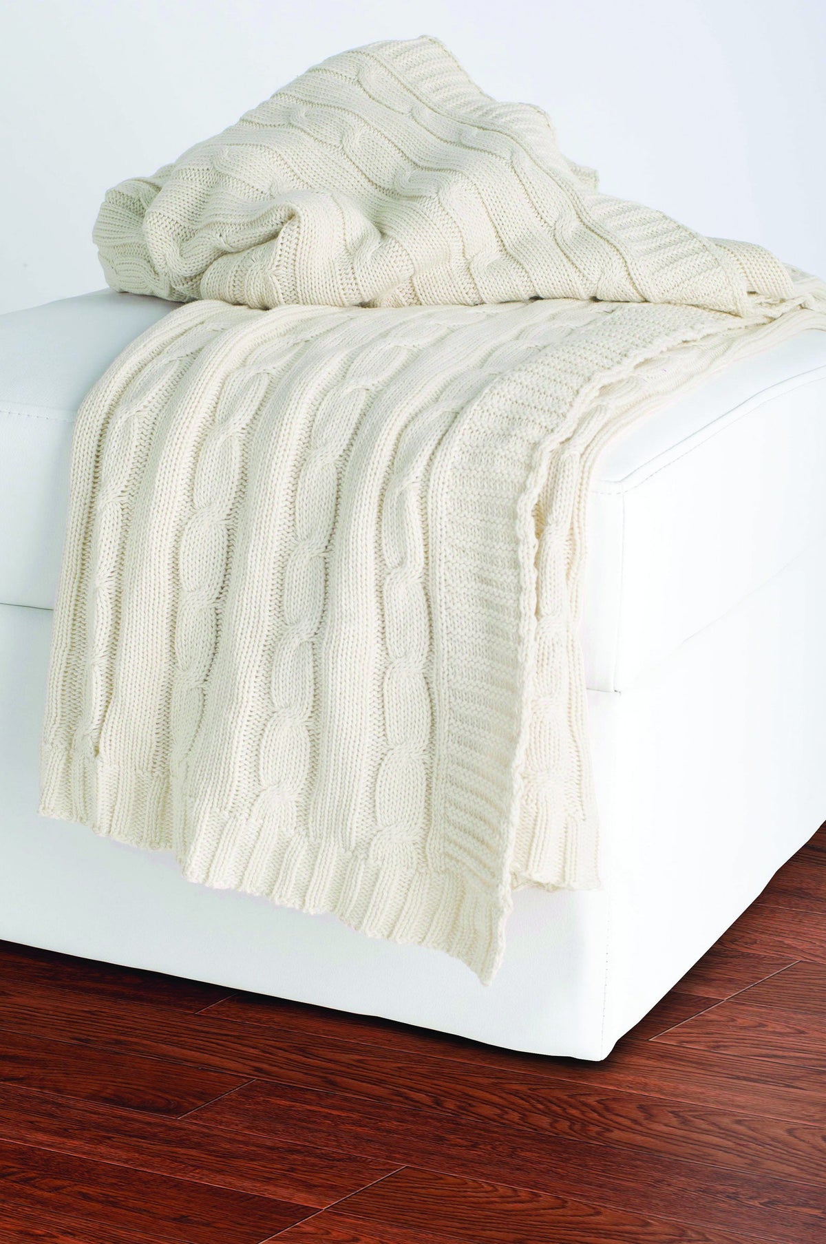 Rizzy Home THRTH0155CR005060 Cable Knit Throw Blanket,Cream