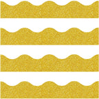 Spakon 55.8 Feet Bulletin Board Border Glitter Scalloped Borders Decorative Bulletin Board Trim Poster Decoration Strips(Glitter