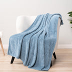 Pavilia Soft Fleece Dusty Blue Throw Blanket For Couch, Lightweight Plush Warm Blankets For Bed, Fuzzy Cozy Flannel Blanket Thro