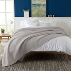 Market & Place 100% Cotton Waffle Weave Bed Blanket | Soft, Breathable, And Lightweight Blanket For All-Season | Perfect For Lay