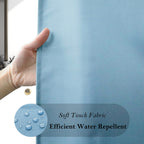 Aoohome Standard 72X72 Inch Shower Curtain Liner, Soft Polyester Solid Color Shower Curtain With Hooks, Weighted Hem, Water Repe
