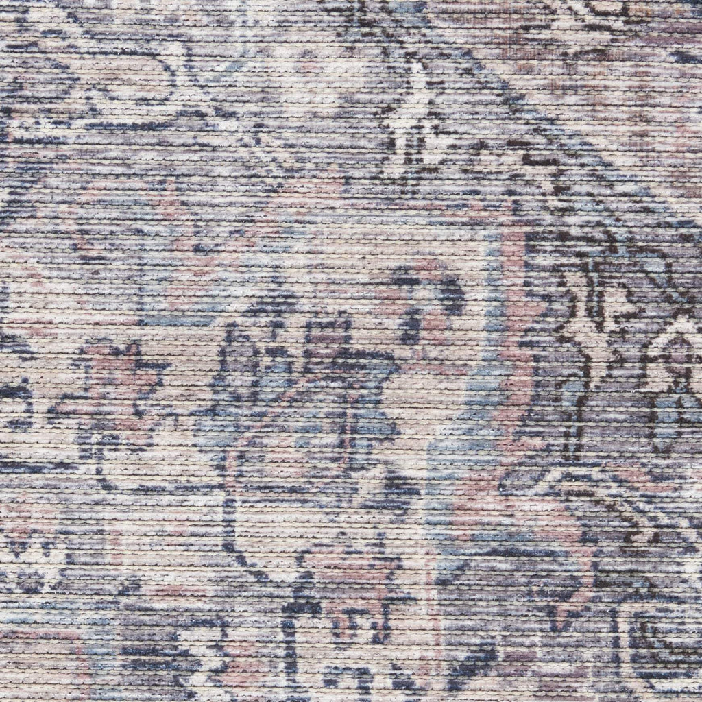 HomeRoots 522429 9 x 12 ft. Gray Floral Power Loom Distressed Washable Rectangle Traditional Area Rug