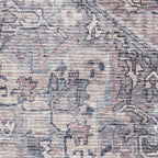 HomeRoots 522429 9 x 12 ft. Gray Floral Power Loom Distressed Washable Rectangle Traditional Area Rug