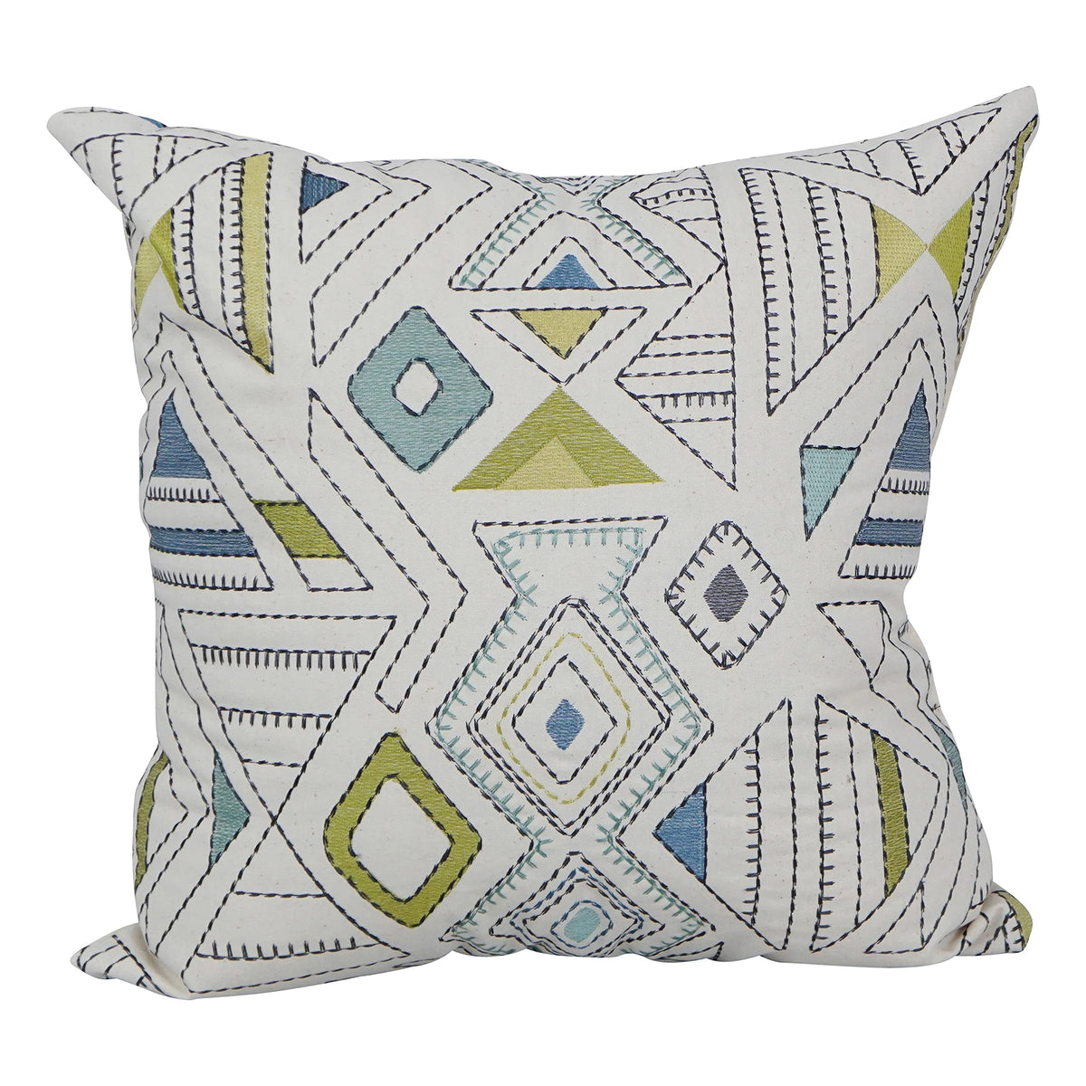 Blazing Needles Square Cotton Jacquard Throw Pillow, 17&quot;, Barista Minera