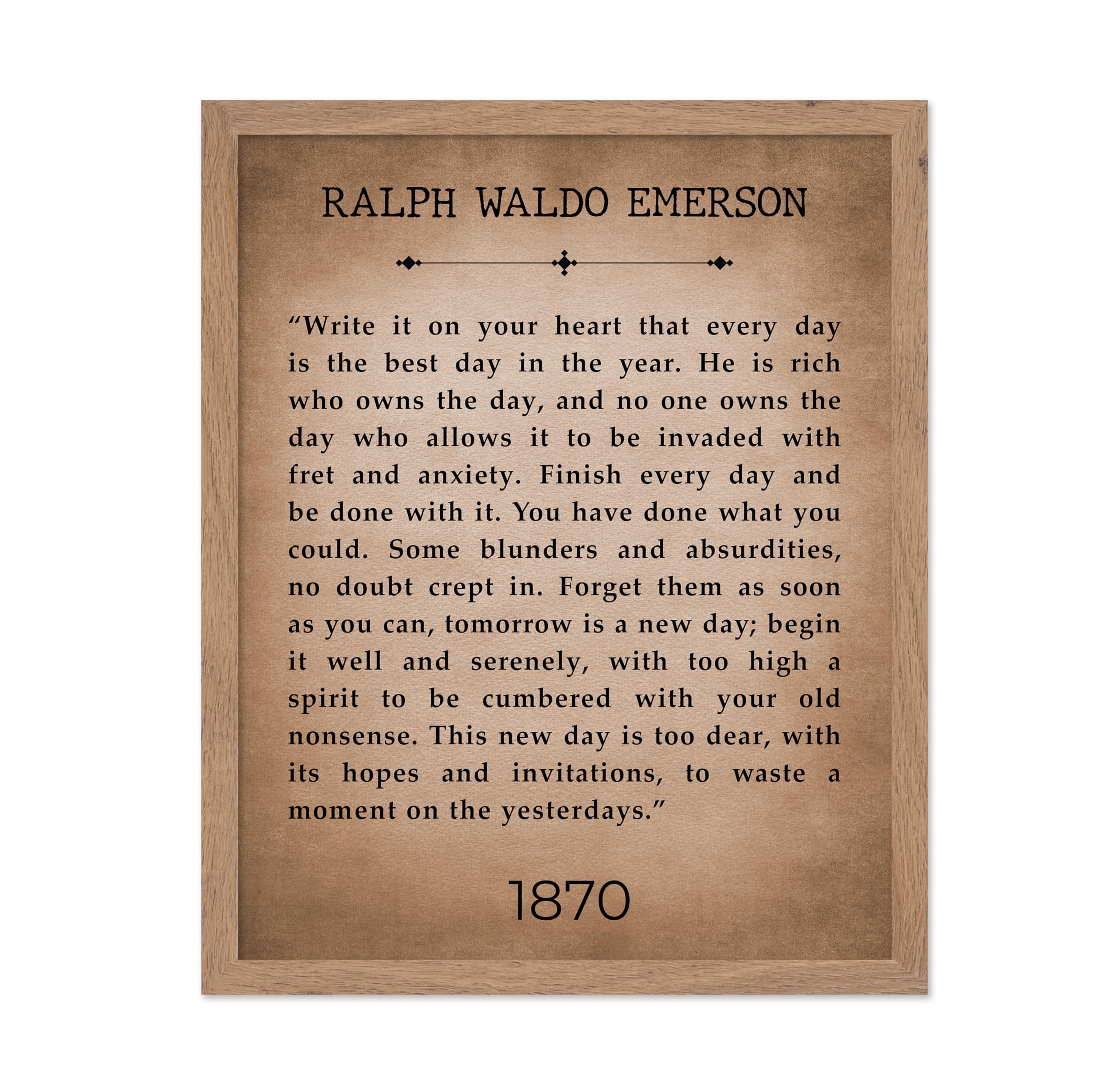 Poster Master Ralph Waldo Emerson Poster - Write it On Your Heart Print - Motivational Quote Art - Inspiring Gift for Men, Women