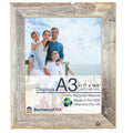 BARNWOODUSA | Farmhouse A3 Picture Frame | 1 1/2 inch Molding | 100% Reclaimed Wood | Rustic | Natural Weathered Gray