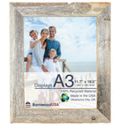 BARNWOODUSA | Farmhouse A3 Picture Frame | 1 1/2 inch Molding | 100% Reclaimed Wood | Rustic | Natural Weathered Gray