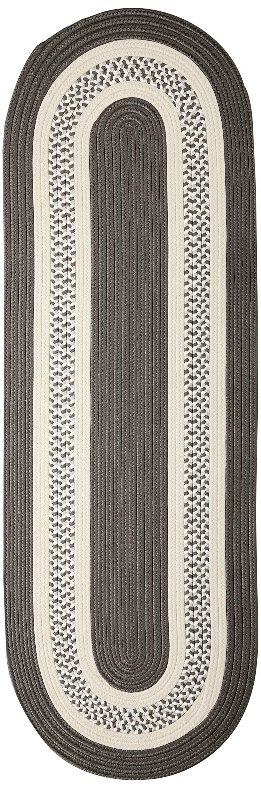 Crescent Braided Rug, 2X10, Gray