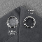 Dwcn Dark Grey Sheer Curtains For Living Room Bedroom - Faux Linen Look Voile Drapes Grommet Top Window Curtain Panel 52 X 84 In