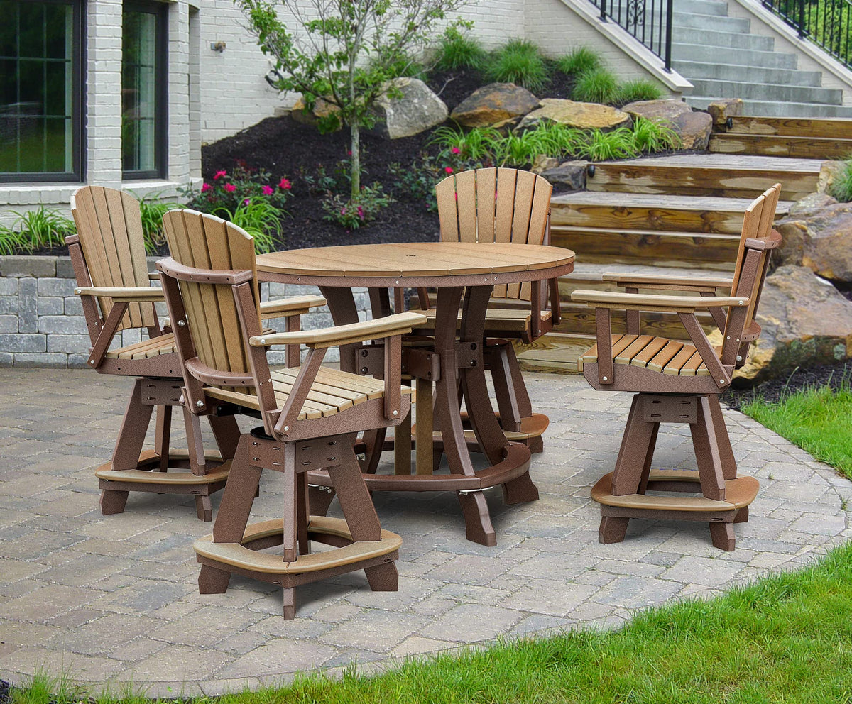 American Furniture Classics Five Piece Round Counter Height Dining Set, Cedar/Tudor Brown