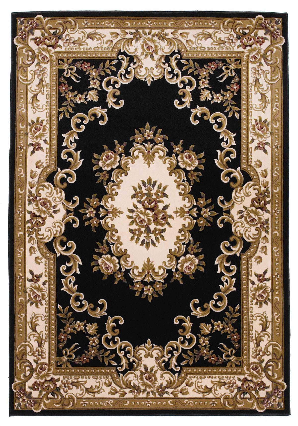 HomeRoots Decor 7'7-inch x 10'10-inch Polypropylene Black/Ivory Area Rug