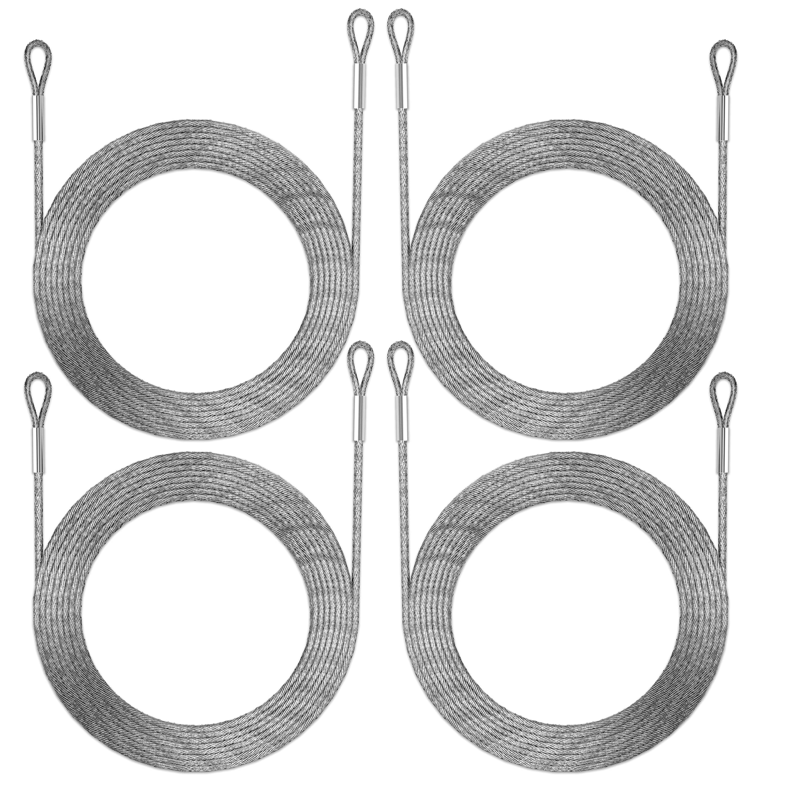Shademart 12 Feet Stainless Steel Wire Cable Rope Cable 4 Pcs Set For Rectangle Or Square Sun Shade Sail Cannopy Installation (C