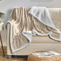 Elegant Comfort Corduroy Sherpa Reversible Throw Blanket, Medium Weight and Super Plush - Soft, Fuzzy and Plush Flannel Blanket 