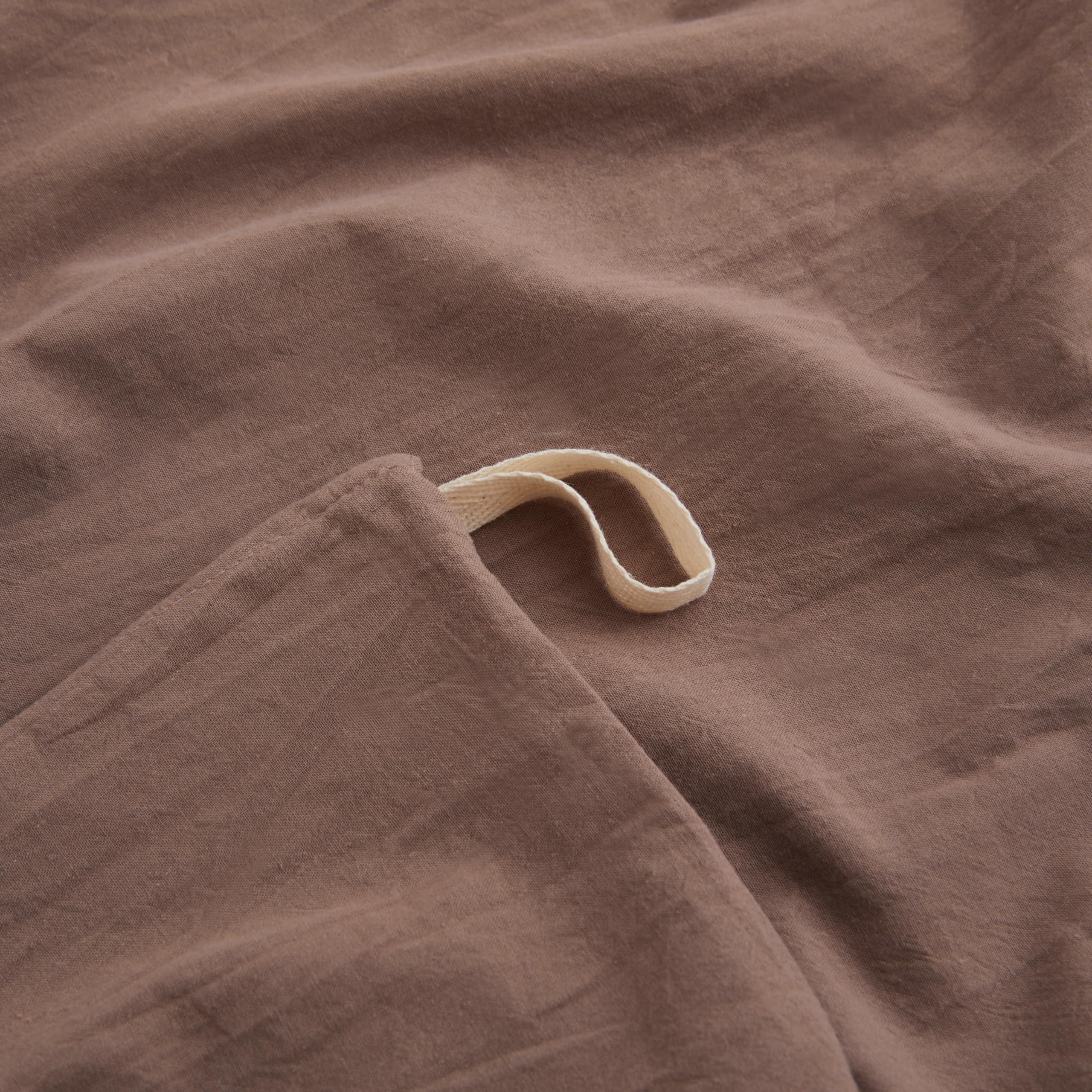 Lovque Mauve Brown Duvet Cover Full Size, 100% Washed Cotton Linen Like Bedding Set With Zipper Closure (No Comforter), 80X90 In