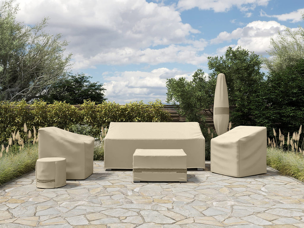 Covermates Outdoor Chair Cover - Water Resistant Polyester, Drawcord Hem, Mesh Vents, Seating And Chair Covers, 36W X 35D X 32H, Khaki
