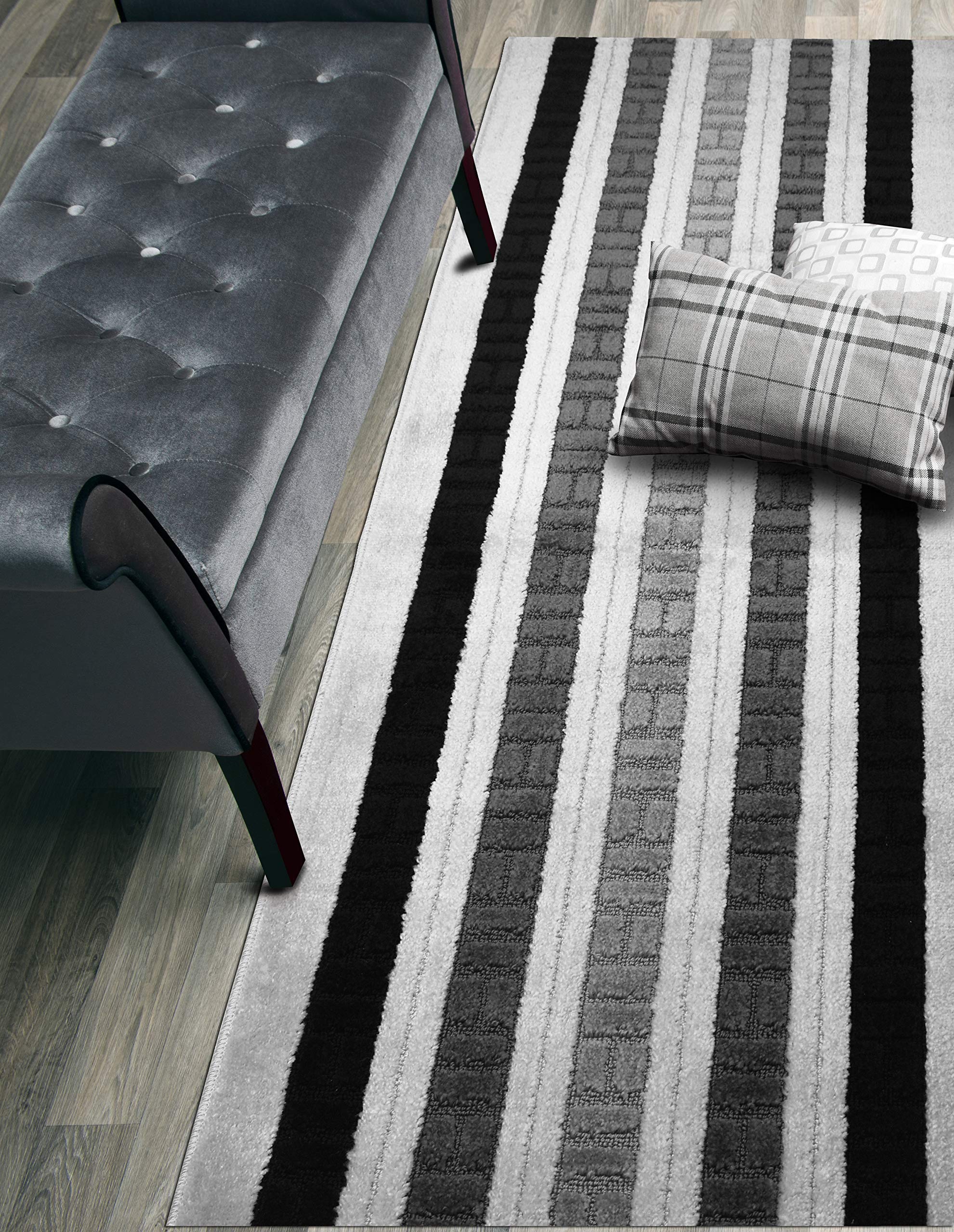 ORFA HOME Custom Size Path Hallway Runner Rug Slip Resistant, 26 Inch Wide x Your Choice of Length Size, Black, 26 Inch X 15 Fee