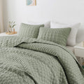 Wdcozy Sage Green Quilt Queen Size Bedding Sets With Pillow Shams, Lightweight Soft Bedspread Coverlet, Quilted Blanket Thin Com