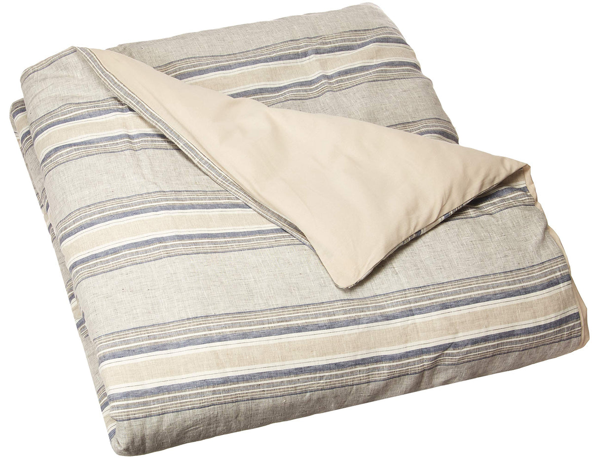 Rizzy Home | Bt4008 | Duvet | 114&quot;X98&quot; Blue/Neutral/Gray Stripe