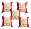 Pink Parrot Jacquerd Polyester Blend Cushion Cover (12 X 12 Inches/30 X 30Cm, Multicolour)  Set Of 5