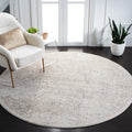 SAFAVIEH Evoke Collection Area Rug - 3 Round, Ivory & Taupe, Oriental Distressed Design, Non-Shedding & Easy Care, Ideal for Hi