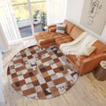 Dalyn Rugs Durango Patchwork Faux Cowhide Ss10 Driftwood 6' X 6' Rug