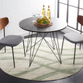 SAFAVIEH Adirondack Collection Area Rug - 6 Round, Ivory & Sage, Modern Wave Distressed Design, Non-Shedding & Easy Care, Ideal